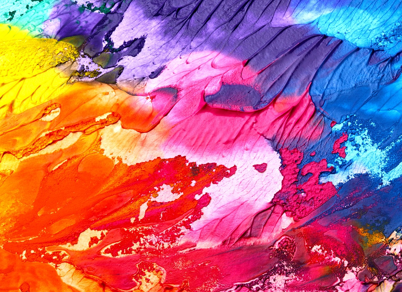 Canvas schilderij met levendige kleuren en textuur. Canvas schilderij met levendige kleuren en textuur.